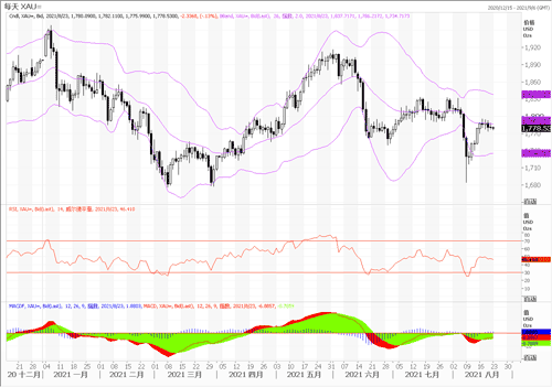 20210823—等待新的刺激元素 黄金上周窄幅盘整